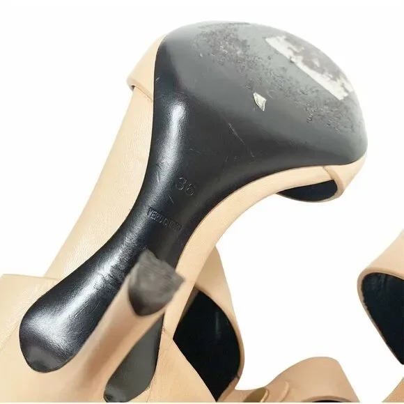 Alexander Wang Amber Beige Tan Leather Sandal Heel - Picture 8 of 10